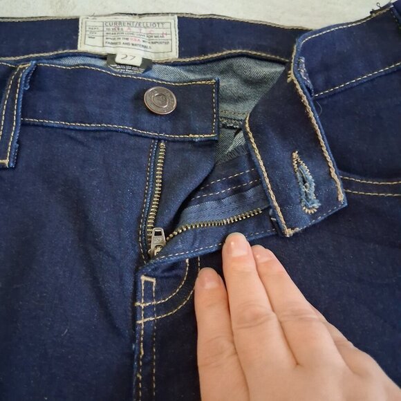 Current/Elliot x Hatch Size 27 The Maternity Stiletto Serenity Dark Wash Jeans - Picture 7 of 14